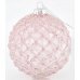 Χριστουγεννιάτικη Γυάλινη Μπάλα Ανάγλυφη Ροζ (10cm)